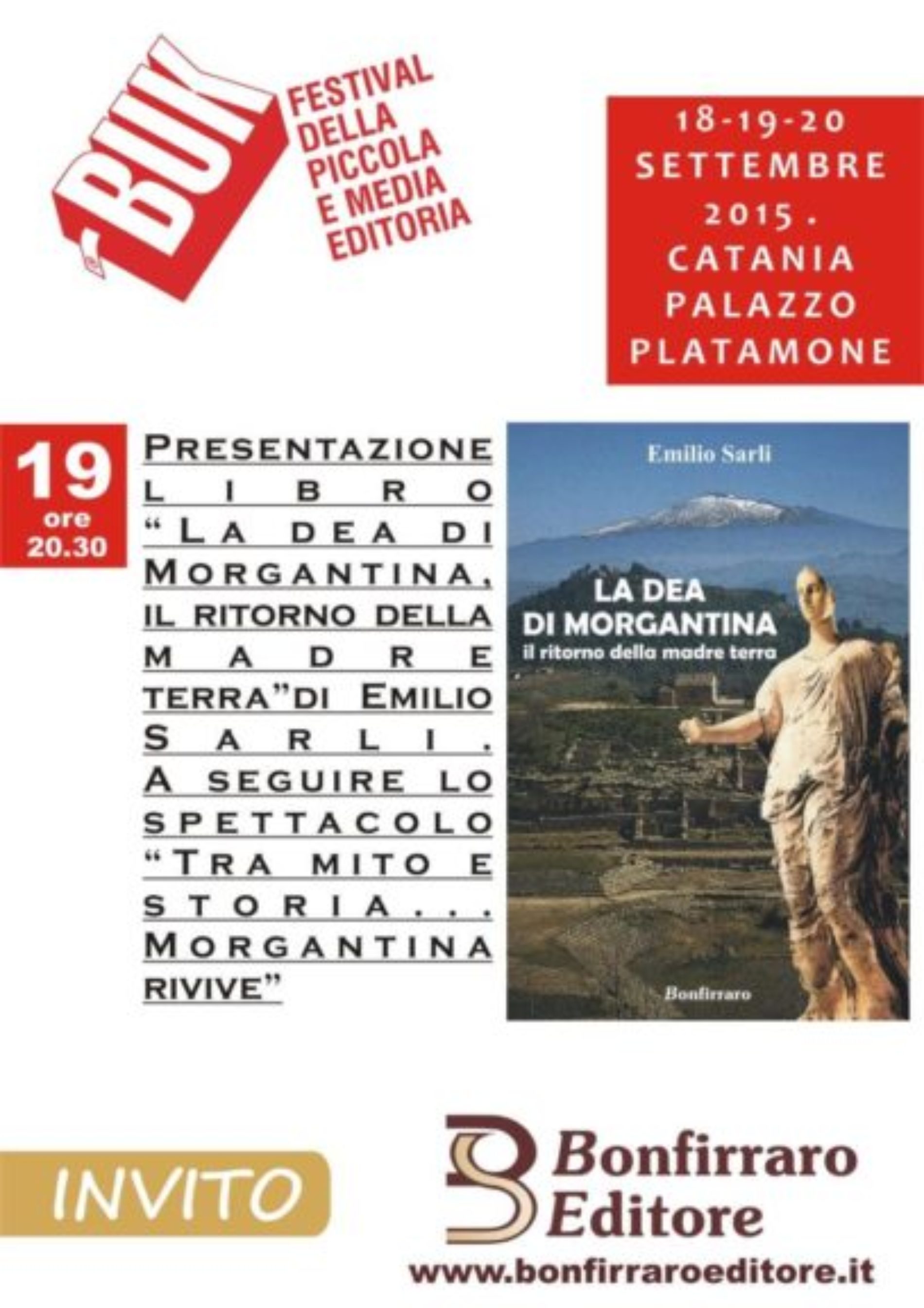 Bonfirraro editore è protagonista alla seconda edizione del Buk Festival – A Catania, Palazzo Platamone (Palazzo della Cultura), dal 18 al 20 settembre