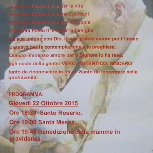 Giovedì 22 ottobre la comunità barrese della parrocchia Santa Famiglia di Nazareth festeggerà san Giovanni Paolo II.