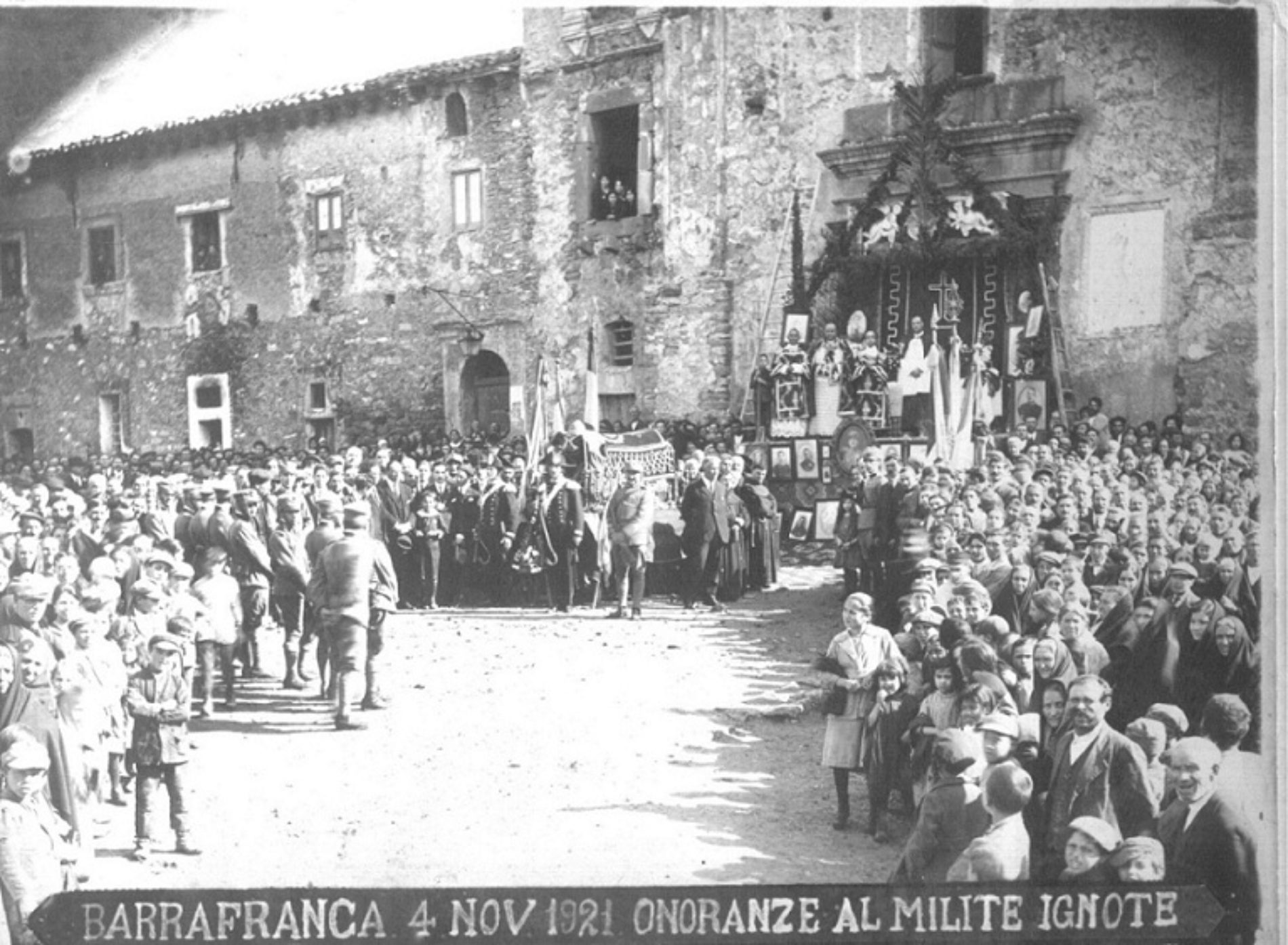 Barrafranca 4 novembre 1921. Onoranze al Milite Ignoto