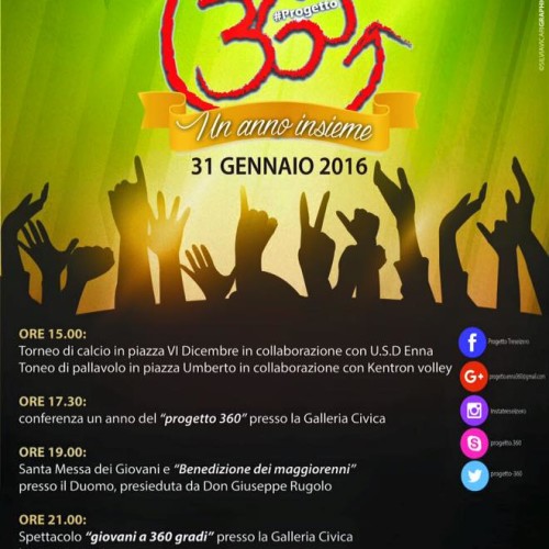 Tanti giovani e attività ad Enna per il “Progetto 360” nel giorno della ricorrenza del santo protettore dei giovani