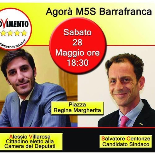 Comizio del M5S con il candidato a sindaco Salvatore Centonze dalle ore 19 alle ore 20