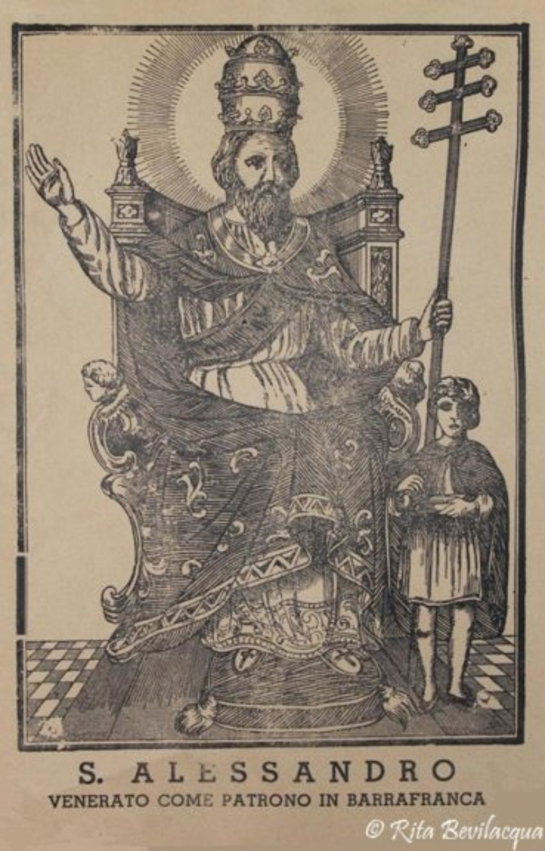 Antico santino di Sant’Alessandro, patrono di Barrafranca