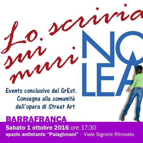 A Barrafranca l’evento Noi LeAli LO SCRIVIAMO SUI MURI