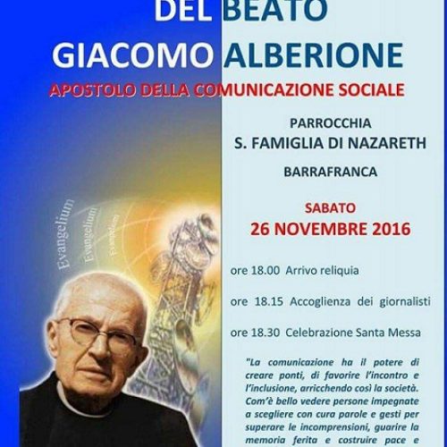 Festa in onore del Beato Giacomo Alberione, parrocchia Santa Famiglia di Nazareth