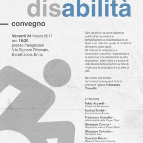 Sport e disabilità: l’amministrazione premierà l’atleta barrese Francesco Cravotta