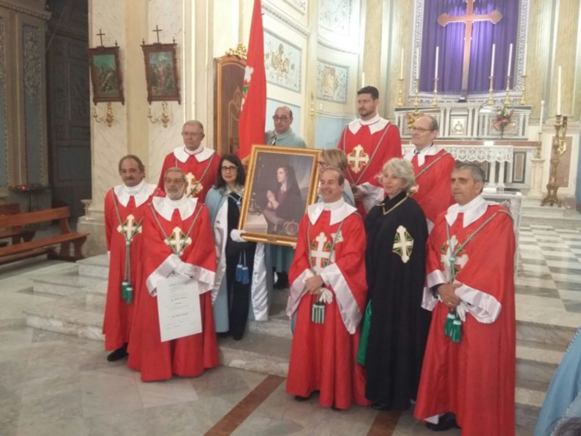 Barrafranca. Donata una tela della Beata Maria Cristina di Savoia alla chiesa Madre