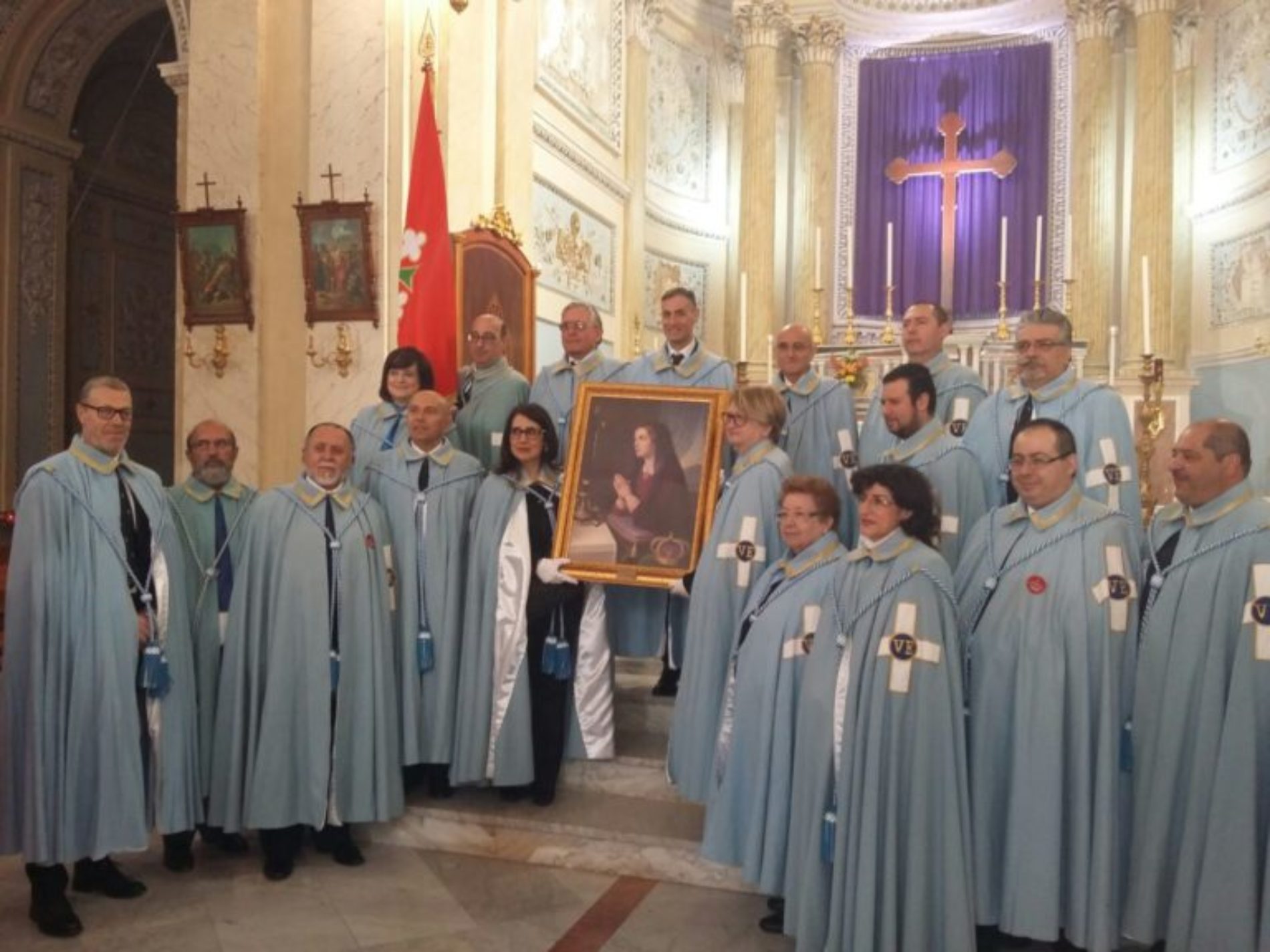 Barrafranca. Donata una tela della Beata Maria Cristina di Savoia alla chiesa Madre