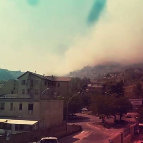 Anche Enna città non viene risparmiata dal fuoco