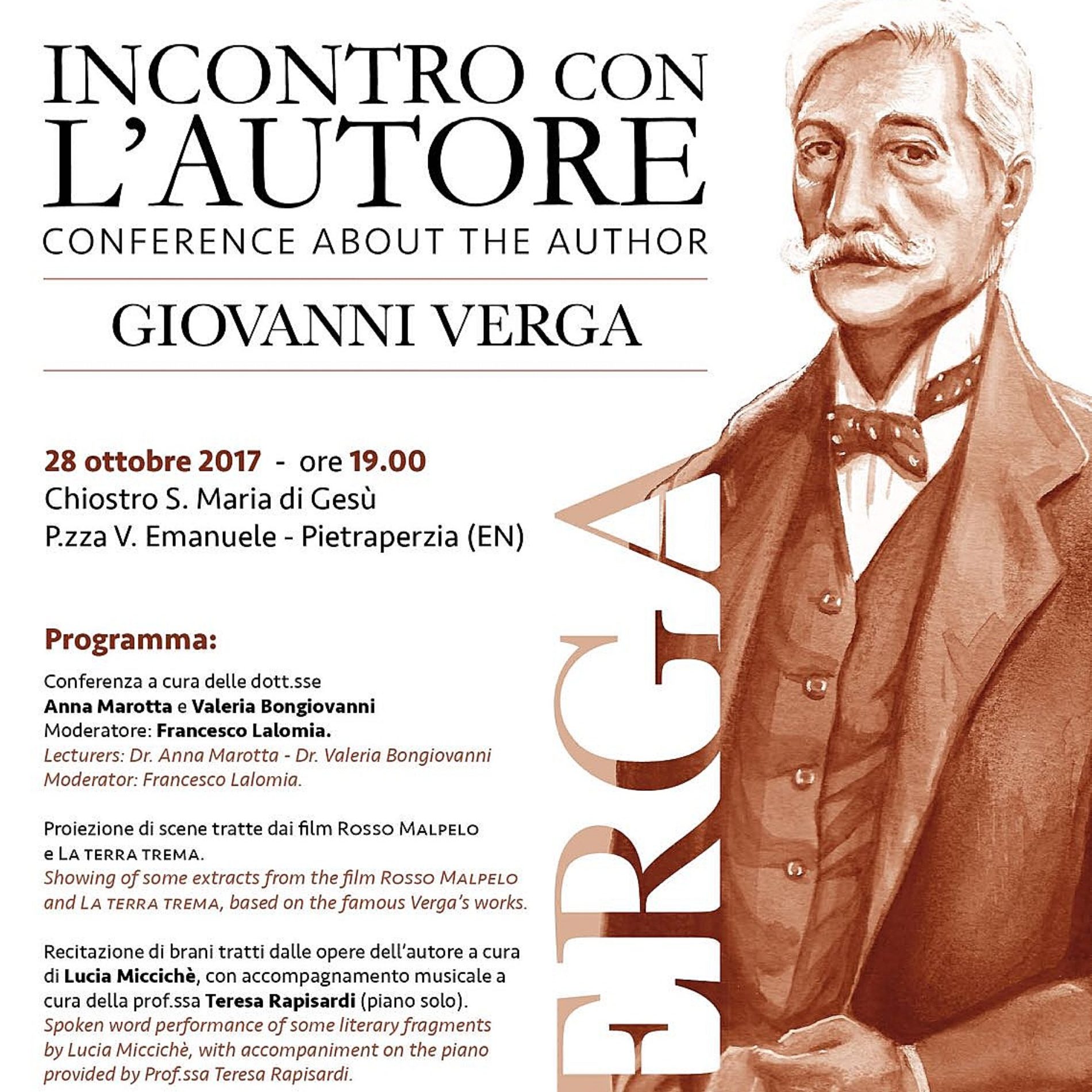 Convention su Giovanni Verga a cura di  Anna Marotta e Valeria Bongiovanni
