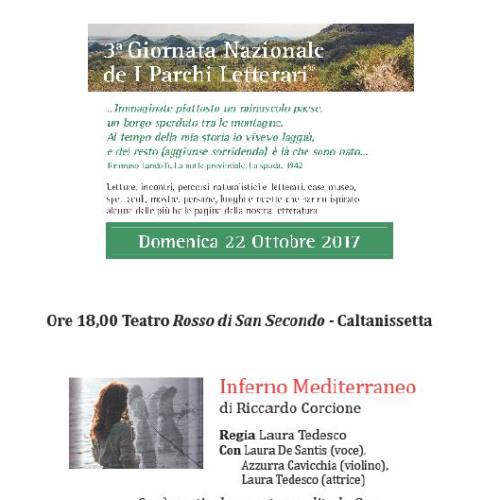 Evento teatrale “Inferno Mediterraneo” di Riccardo Corcione presso il Teatro Rosso di San Secondo – Caltanissetta