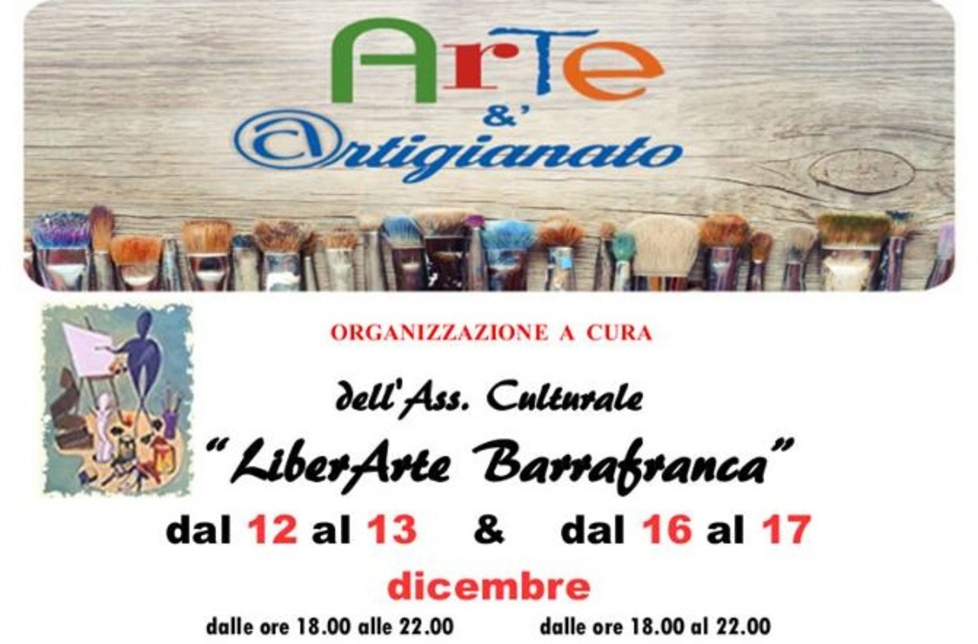 Mostra “Arte &’ artigianato” a cura dell’Associazione “LiberArte” Barrafranca