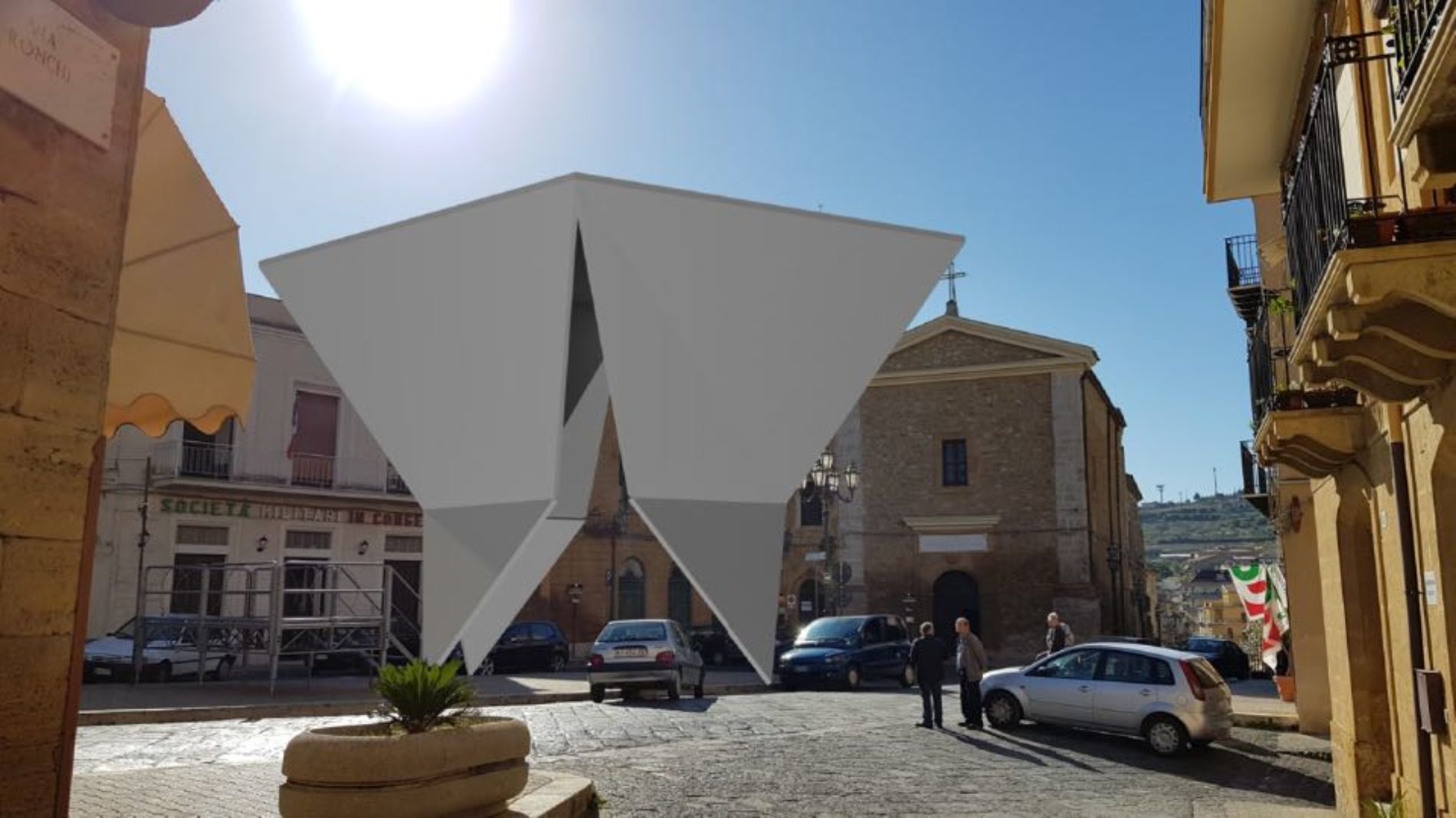 Pietraperzia. Presentata la piramide rovesciata, verrà collocata in piazza Vittorio Emanuele