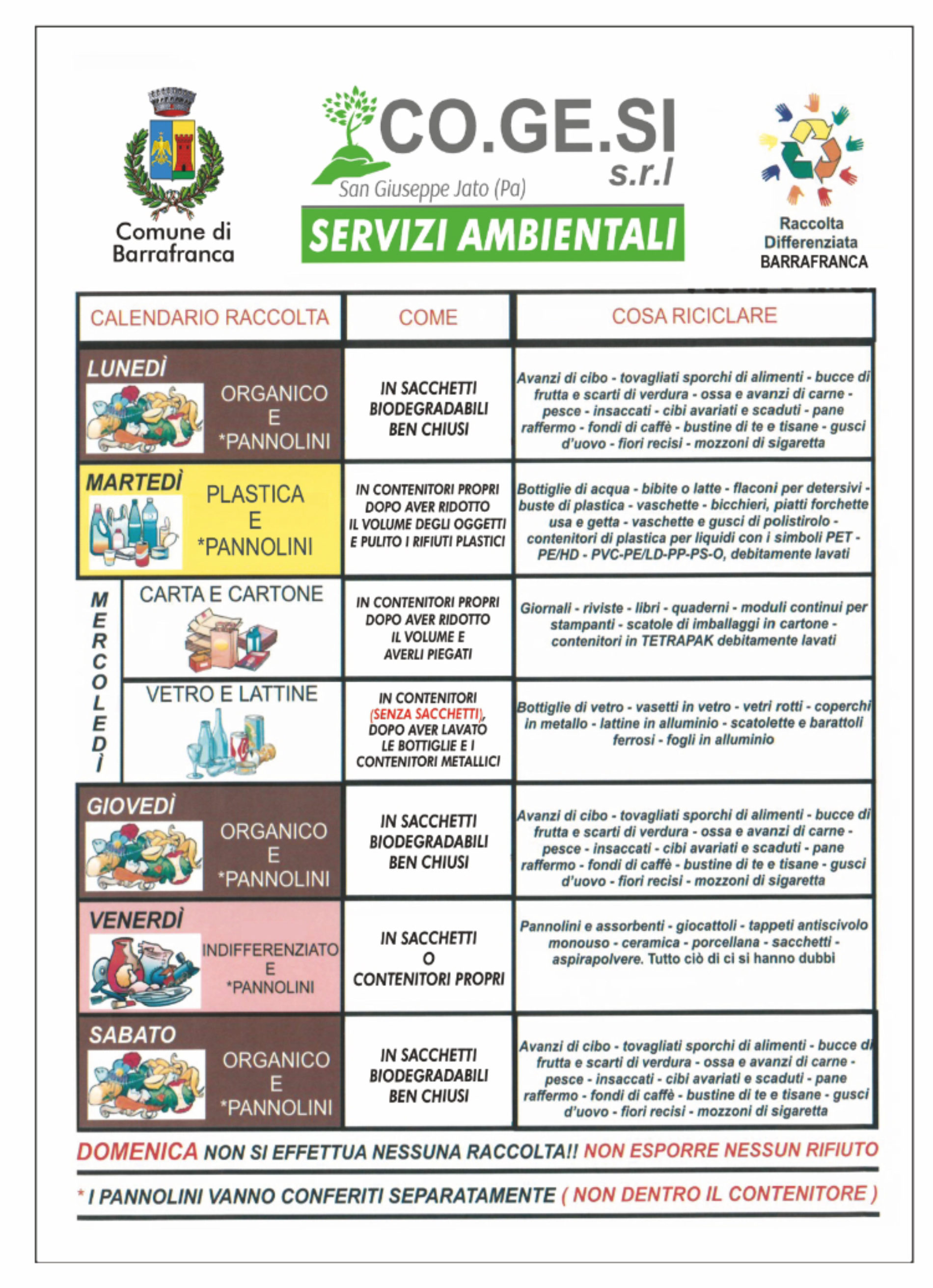 BARRAFRANCA. È Iniziata lunedì 28 maggio la raccolta differenziata