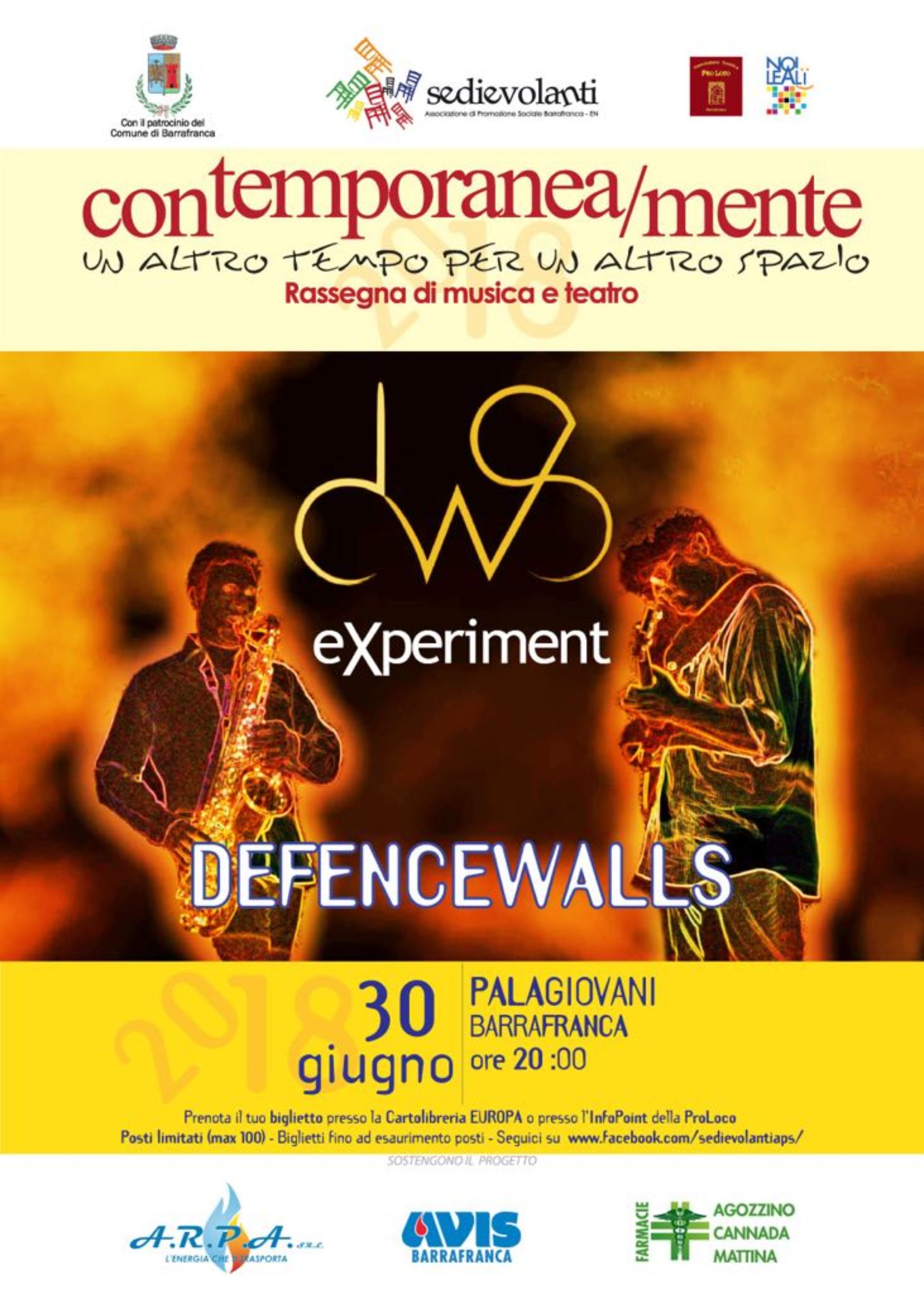 Sabato 30 giugno al Palagiovani di Barrafranca i Defencewalls in “Experiment”