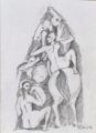 AMAZZONI 2, matita su cartoncino cm. 24x33, anno 1984