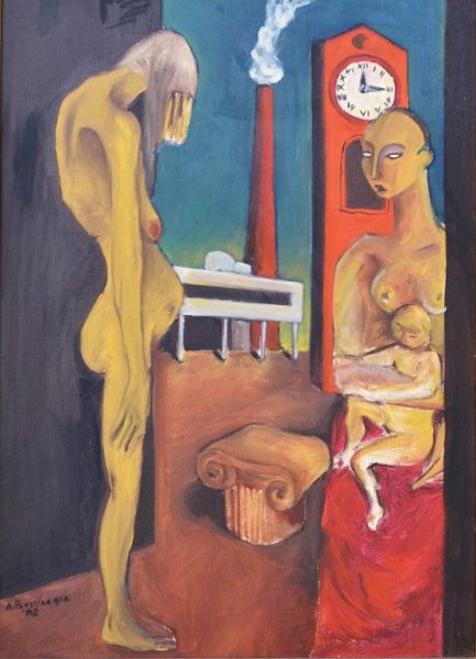 LE TRE ETA’ DELLA DONNA, olio su tela cm. 50x70, anno 1982