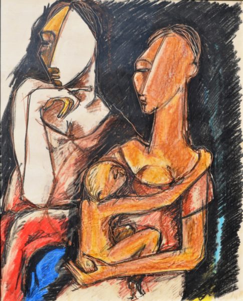SENZA TITOLO, pastelli su cartoncino cm.57x70, anno 1981