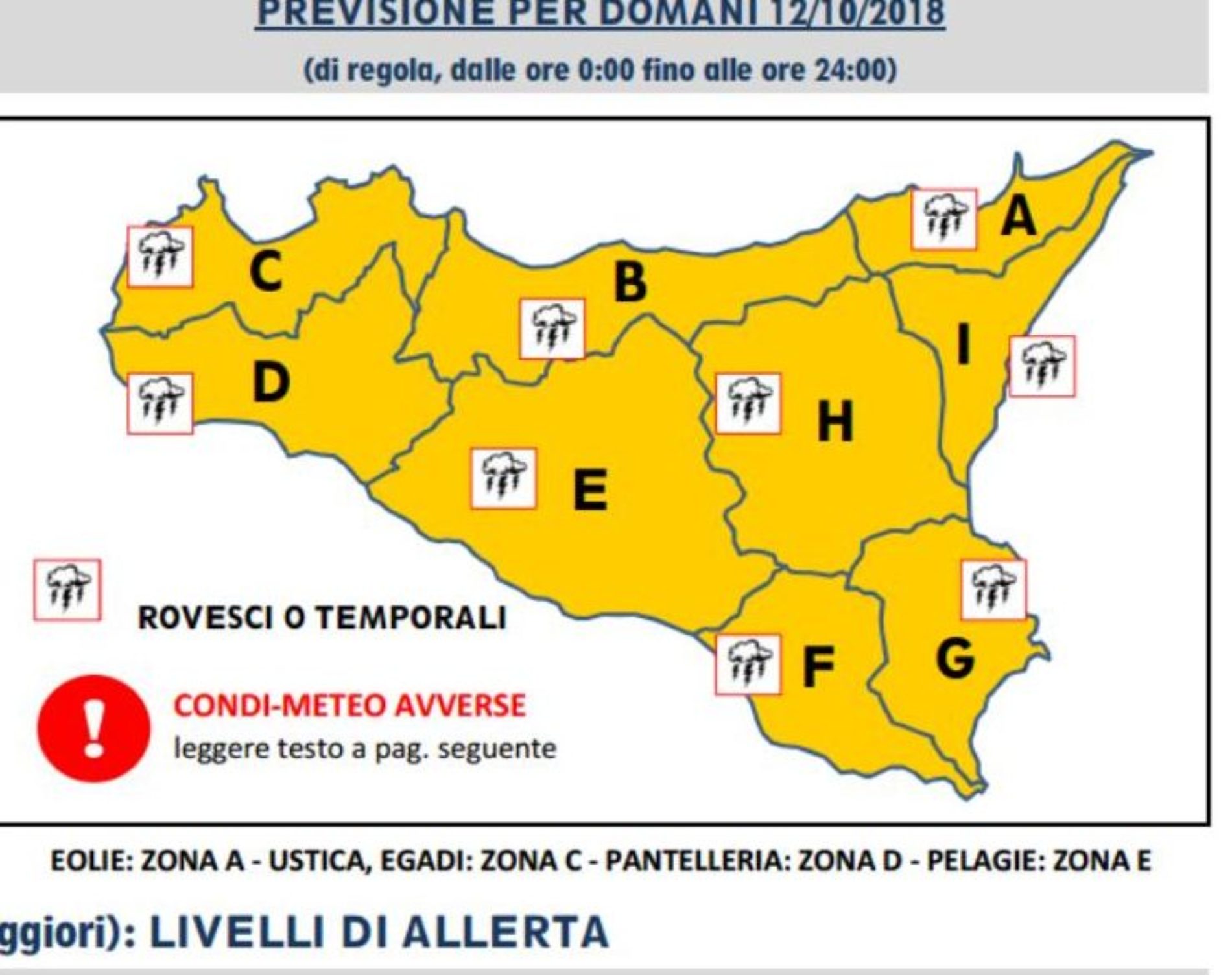 Allerta meteo al Sud, in Sicilia l’allerta è arancione, previsti temporali in giornata