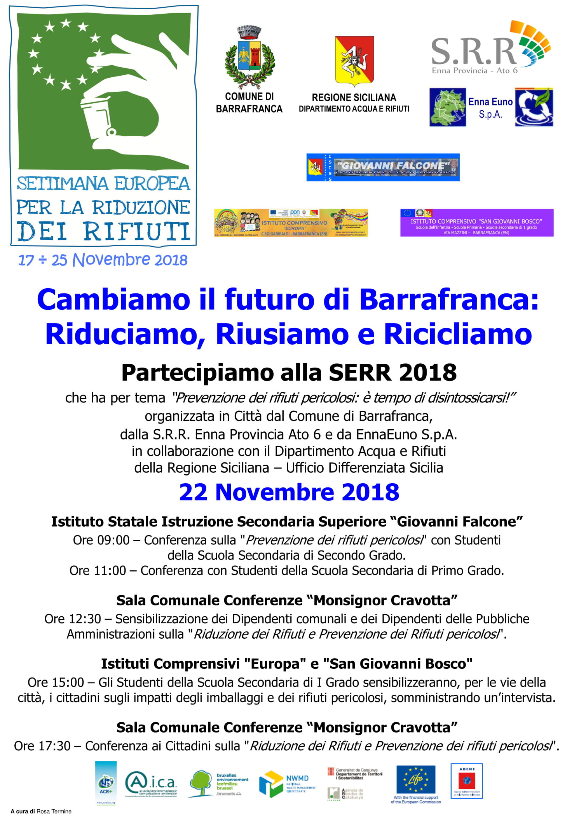 Barrafranca: Settimana Europea per la Riduzione dei Rifiuti – SERR  2018