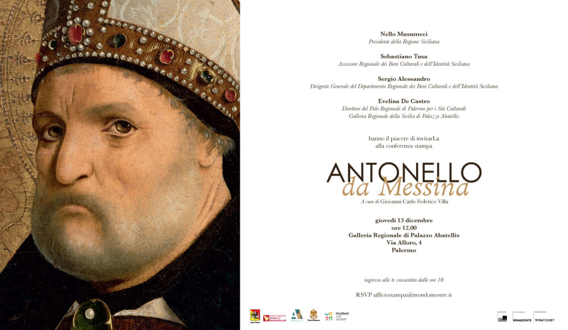 Antonello da Messina in mostra a Palermo