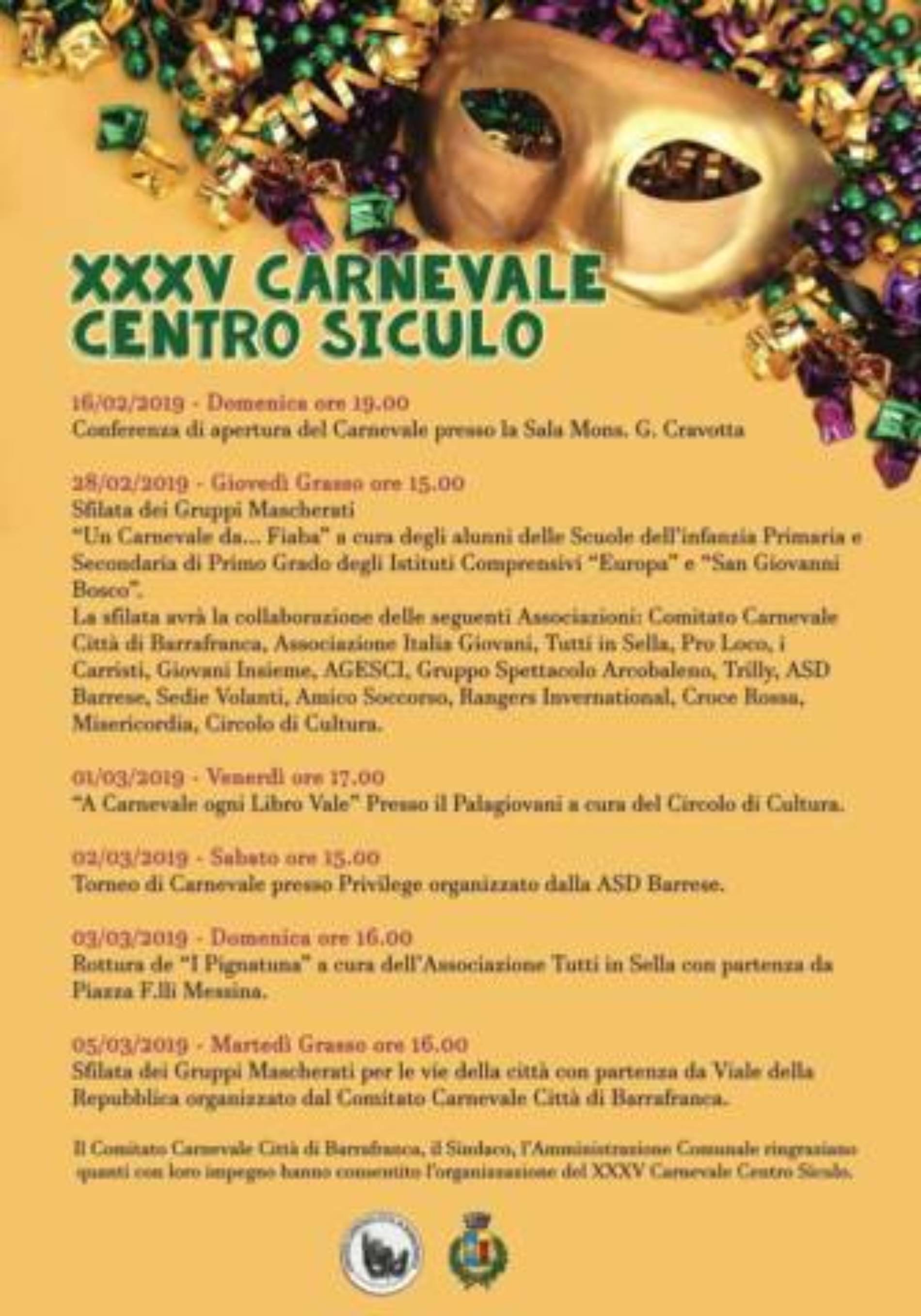 Barrafranca. Carnevale Centro Siculo 2019, pubblicato il programma