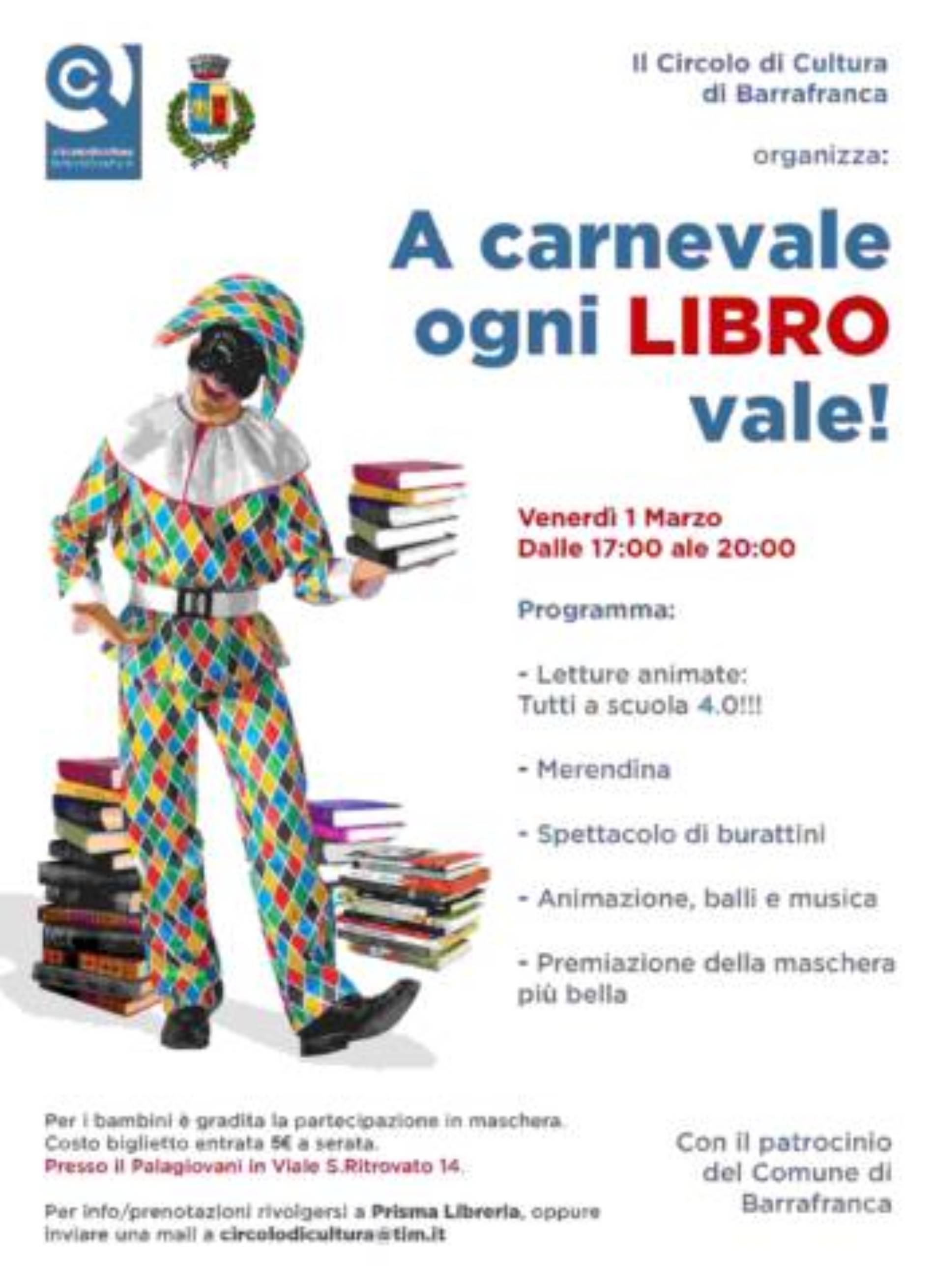 Barrafranca. Alla seconda edizione “A carnevale ogni libro vale”