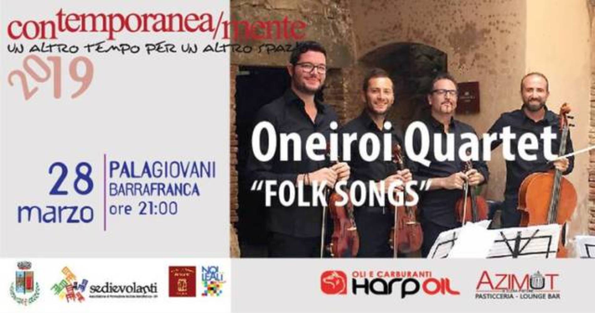 Giovedì 28 marzo, al Palagiovani di Barrafranca, gli Oneiroi Quartet in concerto
