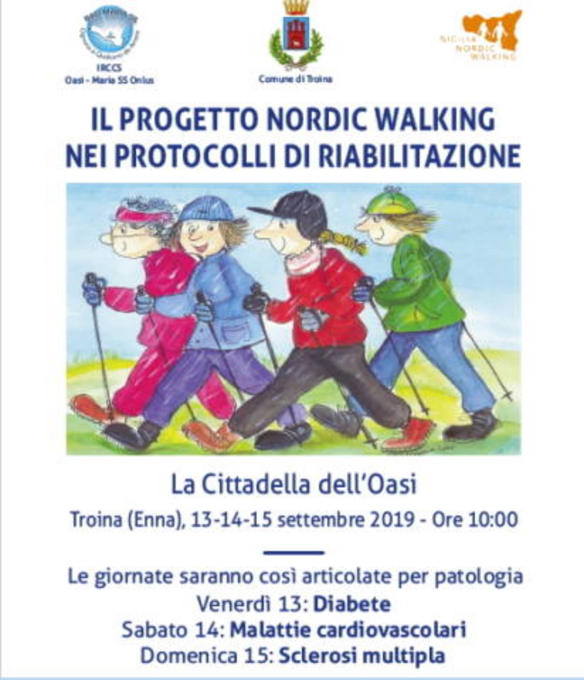 Troina. Dal 13 al 15 settembre alla “Cittadella dell’Oasi” il convegno “il progetto Nordic Walking nei protocolli di riabilitazione”