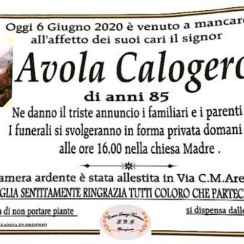 Annuncio Centro servizi funerari G.B.G. Avola Calogero 85
