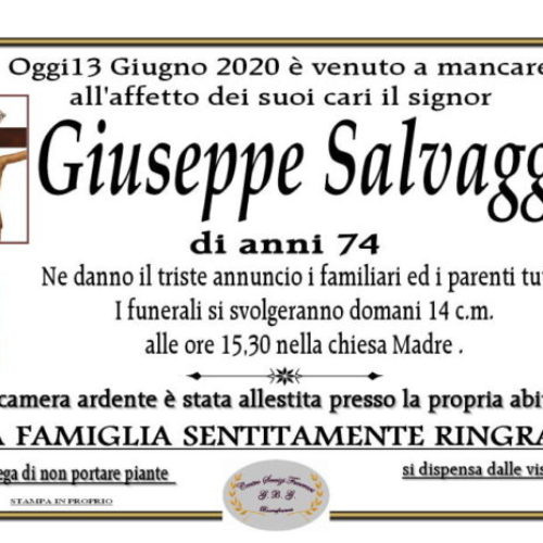 Annuncio Centro servizi funerari G.B.G. Giuseppe Salvaggio 74