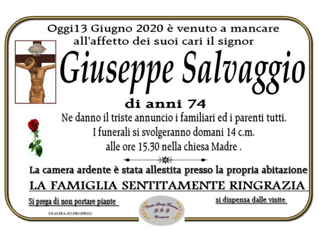 ANNUNCIO Salvaggio Giuseppe