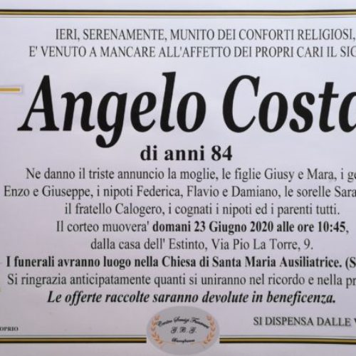 Annuncio Centro servizi funerari G.B.G. Angelo Costa 84