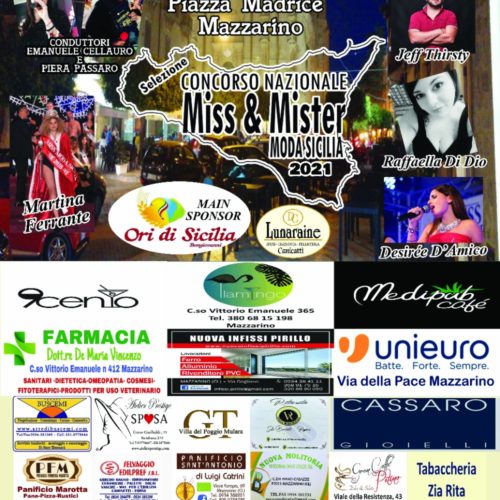 MAZZARINO.Selezione “La Scala della Moda Concorso nazionale Miss e Mister Sicilia 2021”.