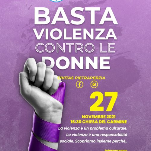 PIETRAPERZIA. “Basta violenza contro le donne”.