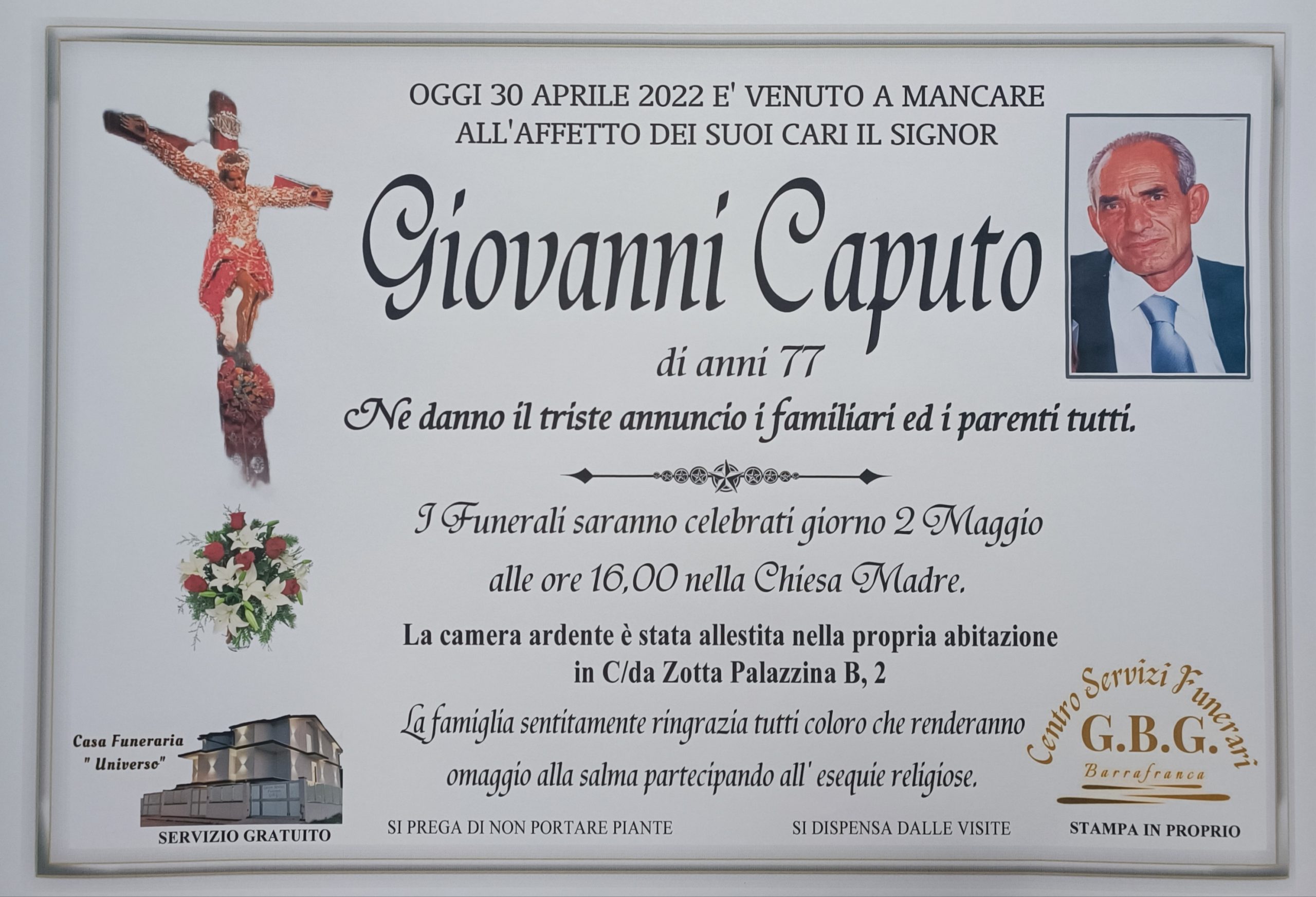 Caputo Giovanni di anni 77