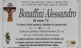 ANNUNCIO CENTRO SERVIZI FUNERARI G.B.G. Sig. Bonaffini Alessandro di anni 74