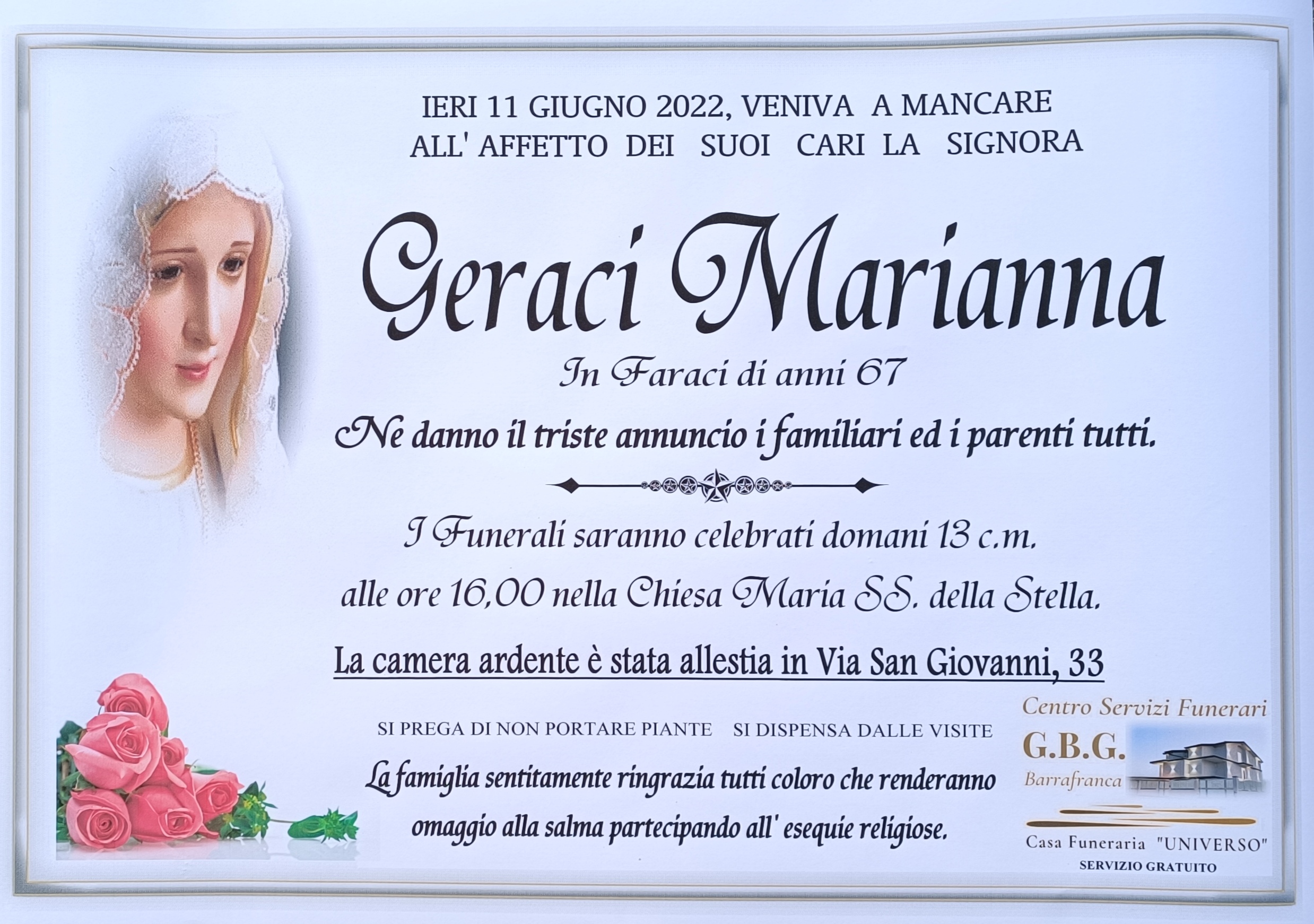 geraci marianna in faraci di anni 67