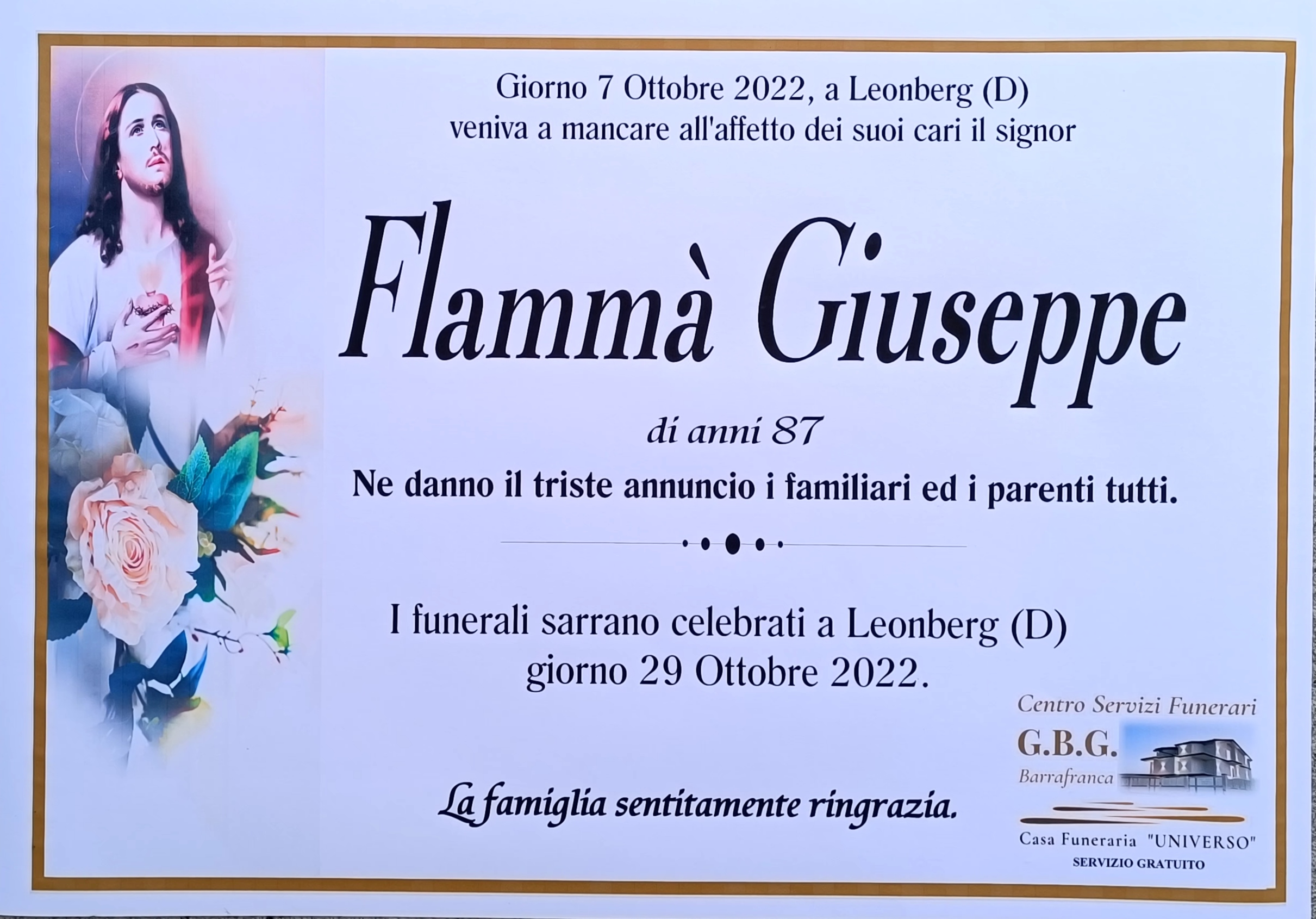 flammà giuseppe anni 87