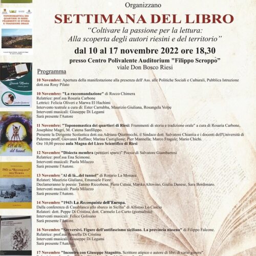 Riesi, Settimana del libro: incontro con sette autori