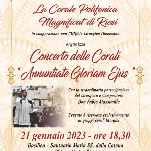 “Annuntiate Gloriam Ejus”, Riesi accoglie 250 coristi provenienti da tutta la Sicilia!!!
