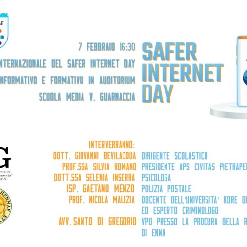 PIETRAPERZIA. Giornata Internazionale del Safer Internet  Day. Incontro Informativo e Formativo a Pietraperzia.
