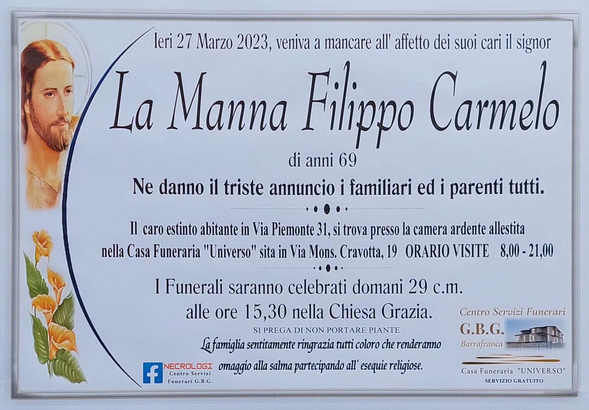 la manna filippo anni 69