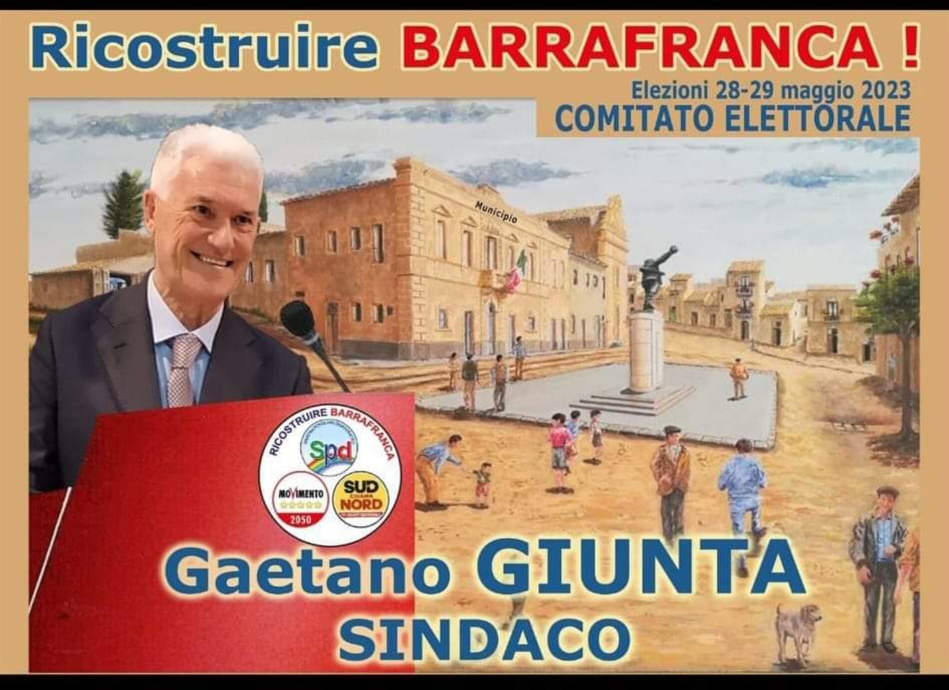 BARRAFRANCA. Elezioni Amministrative 28-29 Maggio 2023. Gaetano Giunta candidato a sindaco di Barrafranca.