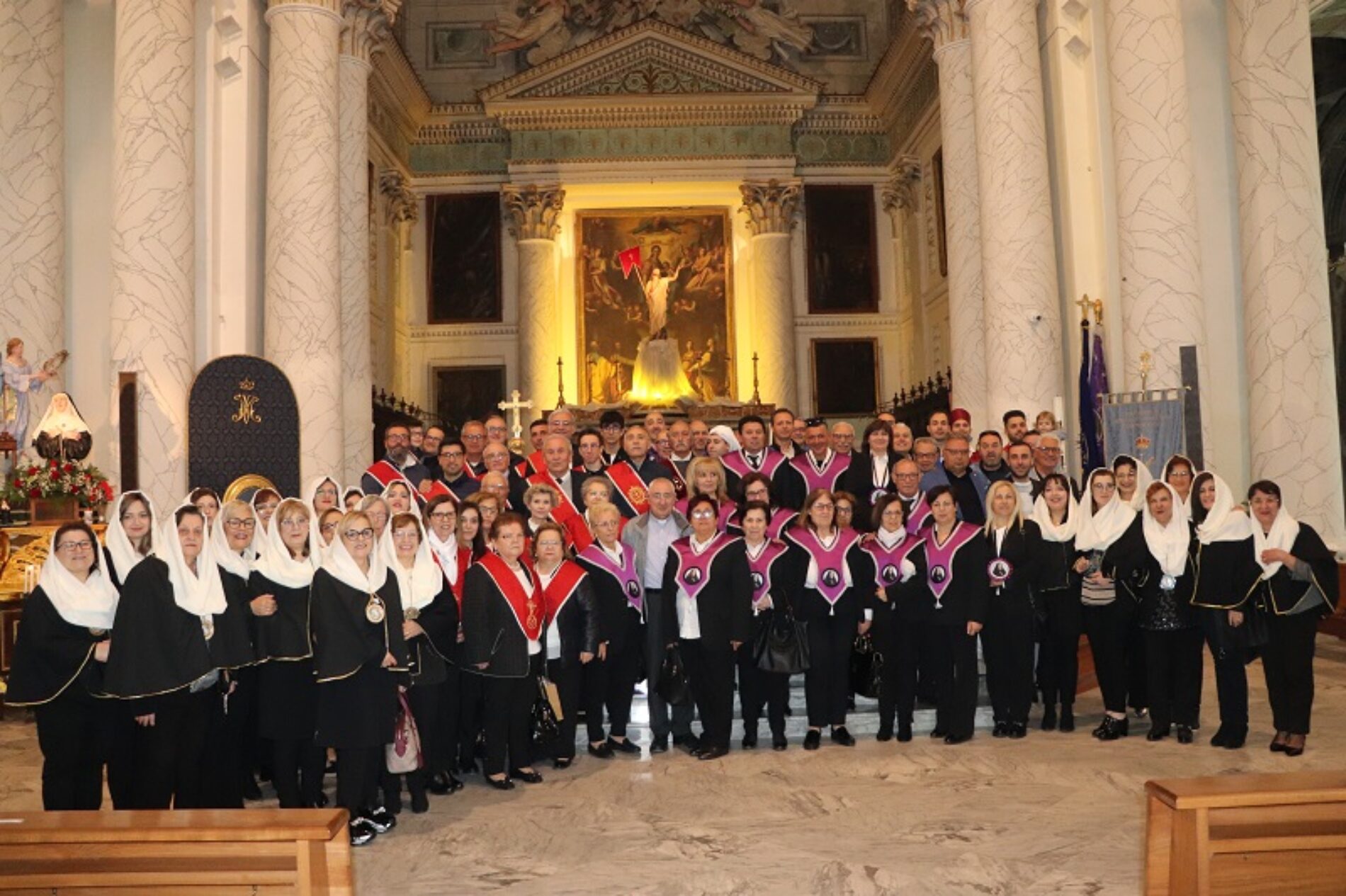 PIETRAPERZIA. Chiesa Madre stracolma per il 132° anniversario fondazione Confraternita “Figlie di Maria Santissima Addolorata”.