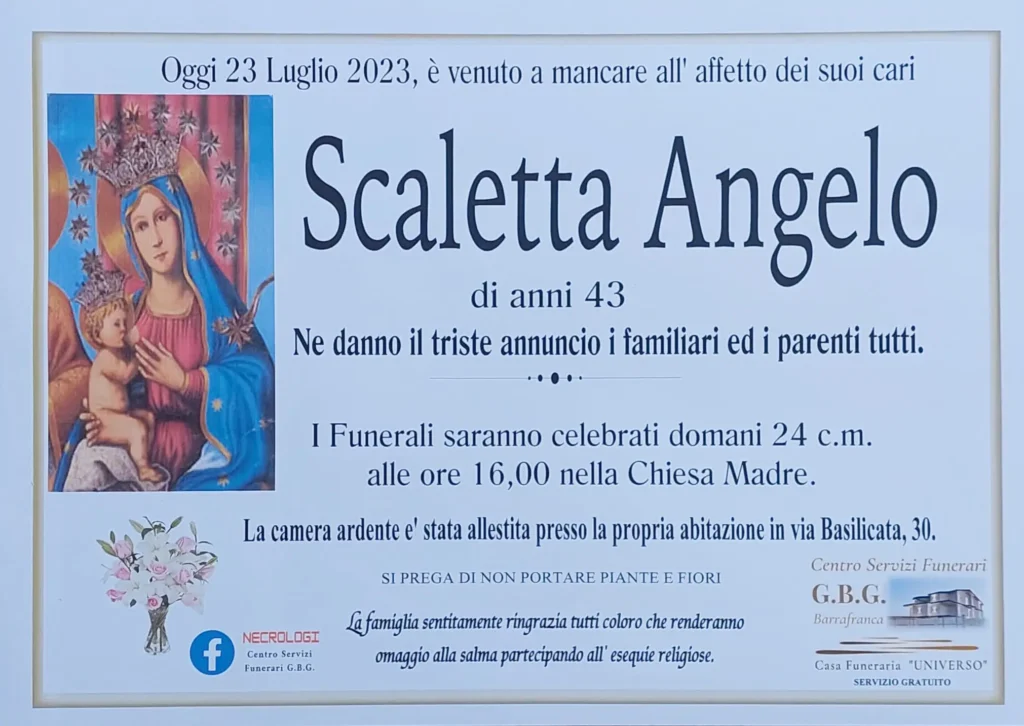 scaletta angelo di anni 43