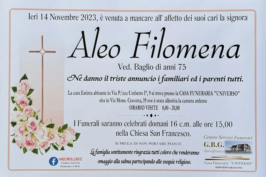 aleo filomena anni 75