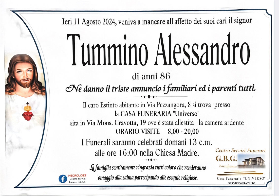 Tummino Alessandro di anni 86