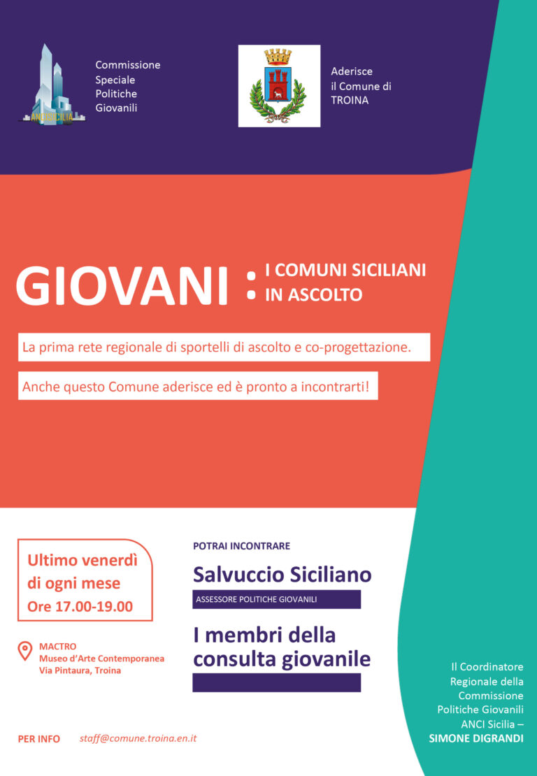 Locandina sportello ascolto giovanile